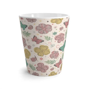 12oz Latte Mug - Flowers and Butterflies Design - Dipaliz - Mugs