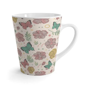 12oz Latte Mug - Flowers and Butterflies Design - Dipaliz - Mugs