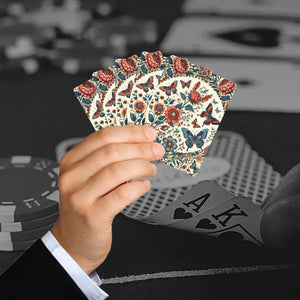 Paper Products - Butterfly Poker Playing Cards - Vibrant Flower Design - Dipaliz 2.5’’ x 3.5’’ / White / Semi Glossy