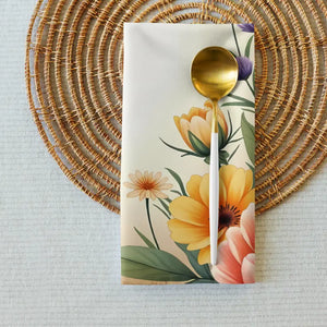 Cloth Napkin Set - Floral Corners Soft Dining Upgrade - Dipaliz - Napkins