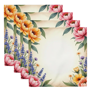 Cloth Napkin Set - Floral Corners Soft Dining Upgrade - Dipaliz - Napkins