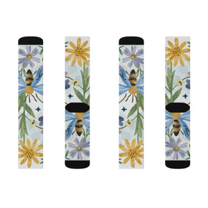 Vibrant Nature Pattern Sublimation Socks - Eco-friendly Gifts - Dipaliz
