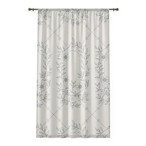 Stylish Flower Sketch Window Curtains - 50x84 Polyester - Dipaliz
