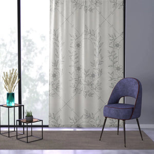 Stylish Flower Sketch Window Curtains - 50x84 Polyester - Dipaliz