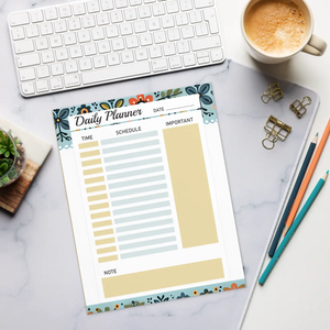 Floral Blossom Border Daily Planner - Three Sizes - Dipaliz - Notepads