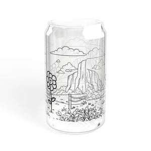Vibrant Floral Sipper Glass with Straw - Tempered - Dipaliz - Tumblers