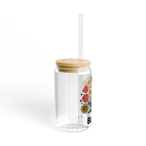 Clear Tempered Glass Sipper with Bamboo Lid and Tritan Straw - Dipaliz - Tumblers