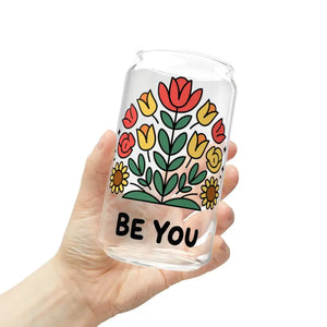 Clear Tempered Glass Sipper with Bamboo Lid and Tritan Straw - Dipaliz - Tumblers