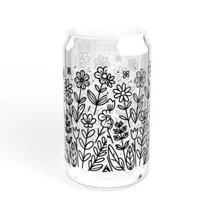 Floral Glass Sipper - Exciting 16oz Bamboo Lid - Dipaliz - Tumblers