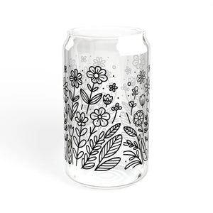 Floral Glass Sipper - Exciting 16oz Bamboo Lid - Dipaliz - Tumblers