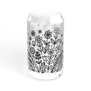 Floral Glass Sipper - Exciting 16oz Bamboo Lid - Dipaliz - Tumblers