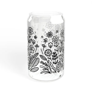 Floral Glass Sipper - Exciting 16oz Bamboo Lid - Dipaliz - Tumblers