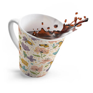 Vibrant Flowers and Butterflies Latte Mug - Ceramic - Dipaliz - Mugs