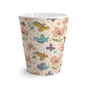 Vibrant Flowers and Butterflies Latte Mug - Ceramic - Dipaliz - Mugs