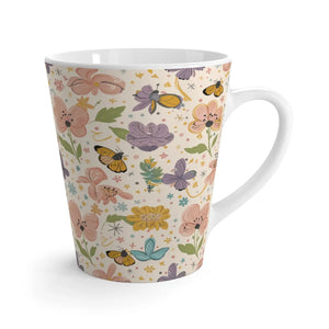 Vibrant Flowers and Butterflies Latte Mug - Ceramic - Dipaliz - Mugs