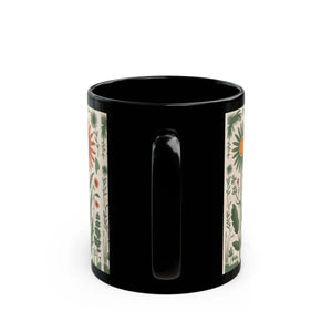 Glossy Butterflies Black Ceramic Mug - Floral - Dipaliz - Mugs