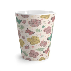 Vibrant Flowers and Butterflies Mug - 12oz Latte Cup - Dipaliz - Mugs
