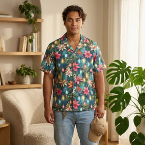 Festive Hawaiian Camp Shirt - Christmas Holiday Style - Dipaliz - Shirts