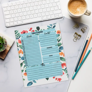 Flowers Daily Planner Notepad - Chic Floral Design - Dipaliz - Notepads