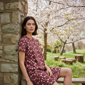 Deep Red Dress – Oversize Fit Organic Midi - Dipaliz - Dresses - Xs
