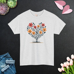 Chic Heart Heavy Cotton Tee - Floral Medium-weight - Dipaliz - T-shirts - s