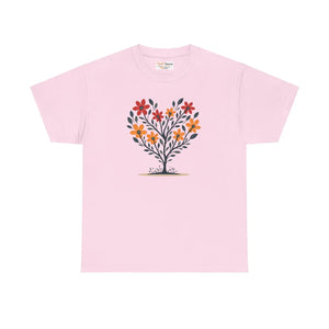 Chic Heart Heavy Cotton Tee - Floral Medium-weight - Dipaliz - T-shirts - s