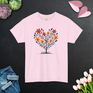 Chic Heart Heavy Cotton Tee - Floral Medium-weight - Dipaliz - T-shirts - s