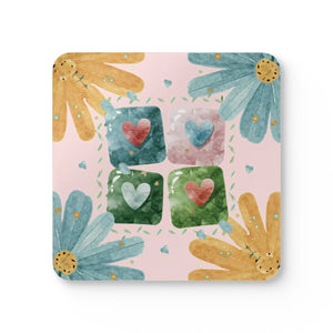 Hearts Corkwood Coaster Set – Eco-friendly Gift - Dipaliz - Coasters