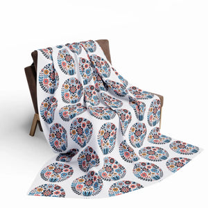 Vibrant Flowers Inside Circles Arctic Fleece - Dipaliz - Blankets