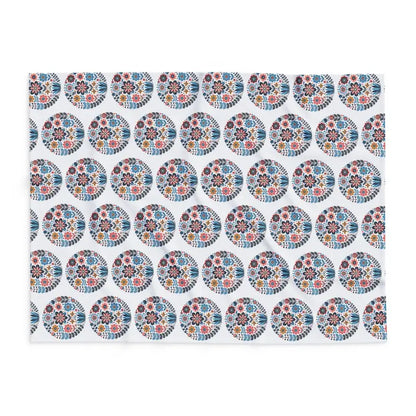 Vibrant Flowers Inside Circles Arctic Fleece Blanket - Home Decor