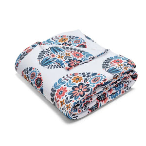 Home Decor - Arctic Fleece Blanket - Vibrant Flowers Inside Circles - Dipaliz