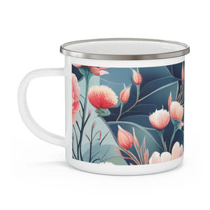 Floral Enamel Camping Mug - Stainless Steel Adventure Drinkware - Dipaliz - 12oz