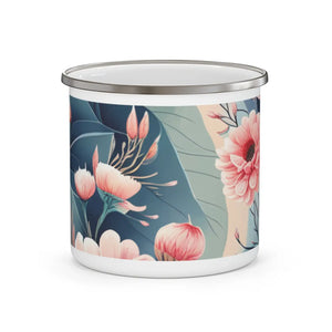 Floral Enamel Camping Mug - Stainless Steel Adventure Drinkware - Dipaliz - 12oz