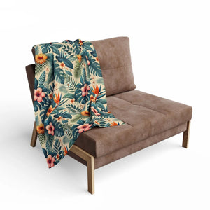 Vibrant Arctic Fleece Blanket – Bold Leaves - Dipaliz - Blankets