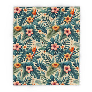 Vibrant Arctic Fleece Blanket – Bold Leaves - Dipaliz - Blankets