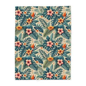Vibrant Arctic Fleece Blanket – Bold Leaves - Dipaliz - Blankets