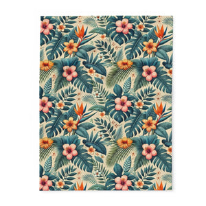 Vibrant Arctic Fleece Blanket – Bold Leaves - Dipaliz - Blankets