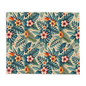 Vibrant Arctic Fleece Blanket – Bold Leaves - Dipaliz - Blankets