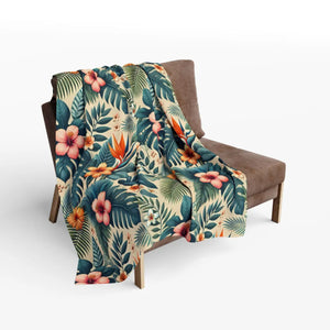 Vibrant Arctic Fleece Blanket – Bold Leaves - Dipaliz - Blankets