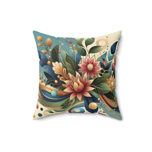 Leaves Pattern Polyester Square Pillows - Dipaliz - Throw