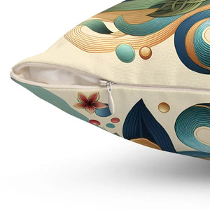 Leaves Pattern Polyester Square Pillows - Dipaliz - Throw