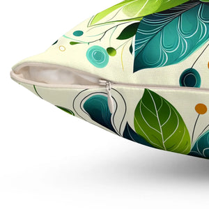 Leaves Pattern Square Pillow Concealed Zipper Dipaliz - Throw Pillows