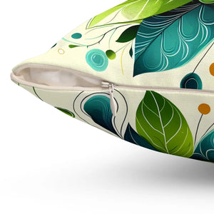 Leaves Pattern Square Pillow Concealed Zipper Dipaliz - Throw Pillows