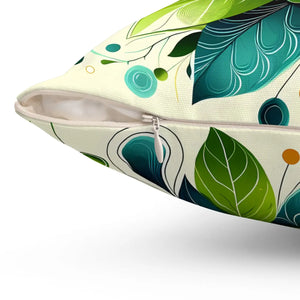 Leaves Pattern Square Pillow Concealed Zipper Dipaliz - Throw Pillows