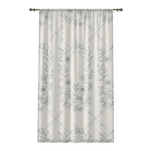 Stylish Flower Sketch Window Curtains - Artistic Home Decor - Dipaliz - Sheer / White / 50’’ × 84’’