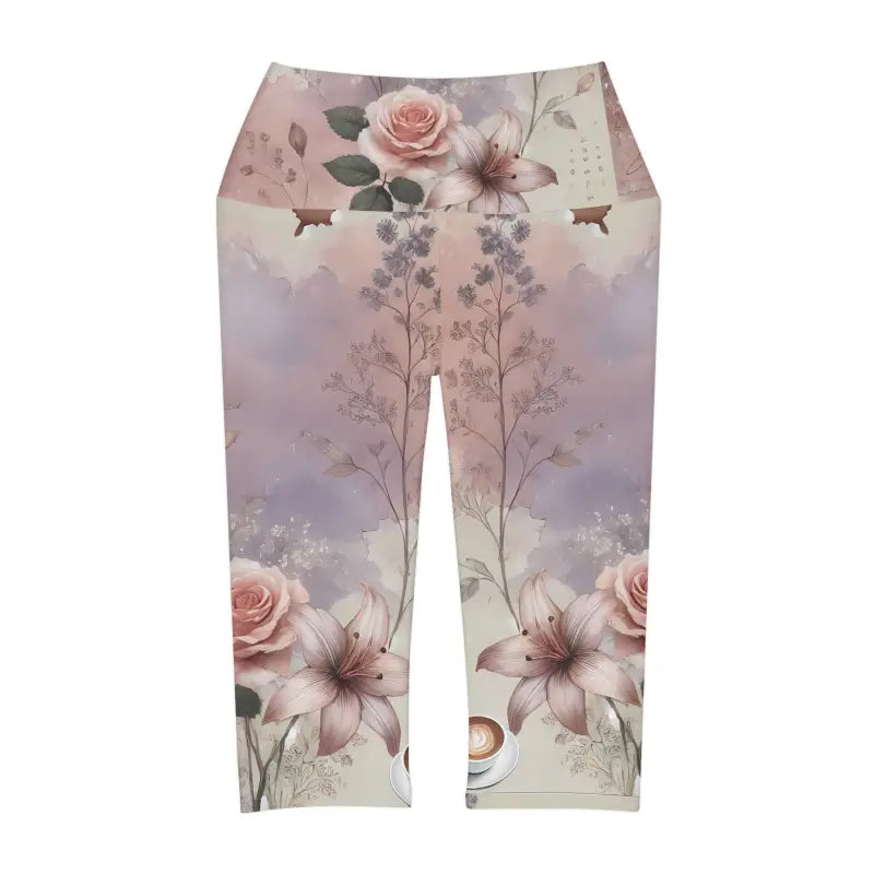 Bloom Into Comfort with Flower Yoga Capri Leggings - All Over Prints