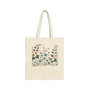 Vibrant Flowers Cotton Canvas Tote - Colorful Statement Bag - Dipaliz - Bags