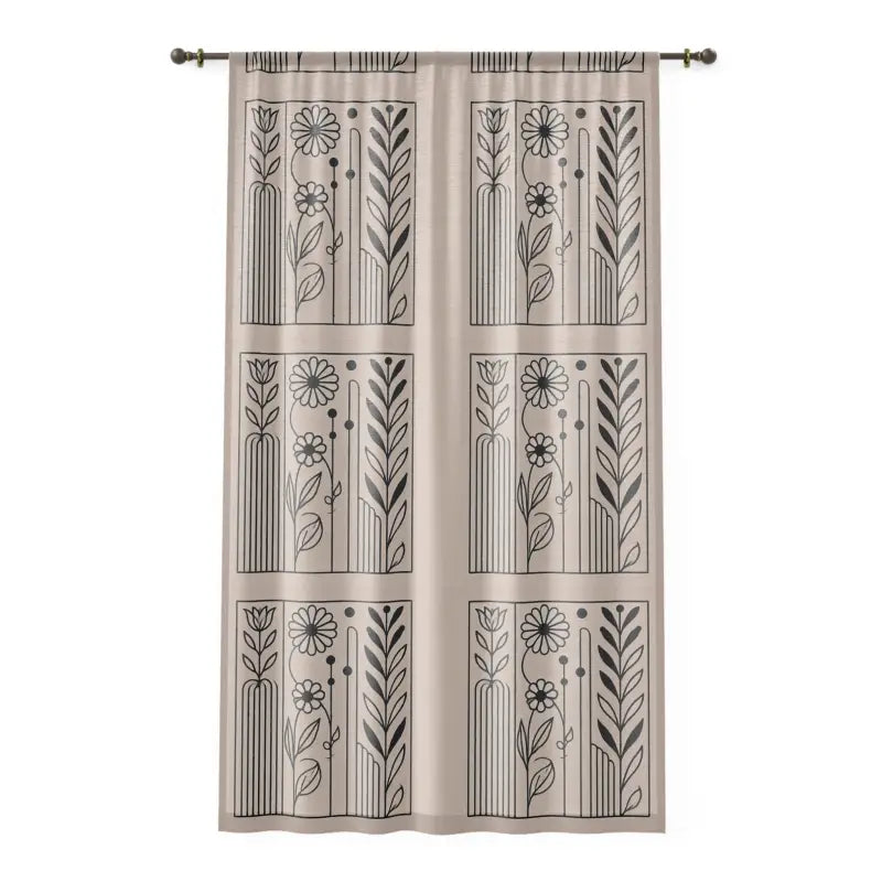 Bring Style Home with Flowers Outlines Window Curtain! - Sheer / White / 50’’ × 84’’ Decor