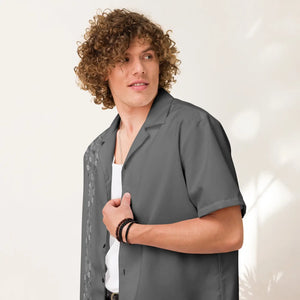 Floral Grey Button Shirt - Recycled Material - Dipaliz - Shirts