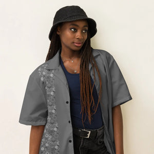 Floral Grey Button Shirt - Recycled Material - Dipaliz - Shirts